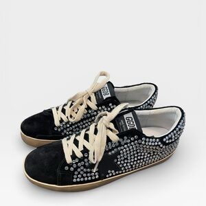 Golden Goose Super-Stars in Black with Swarovski Crystals
